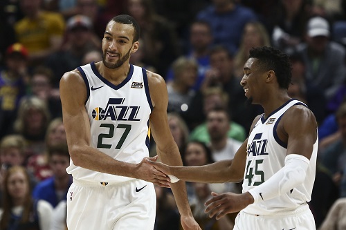 Utah Jazz teammates Rudy Gobert and Donovan Mitchell, who were both diagnosed with COVID-19