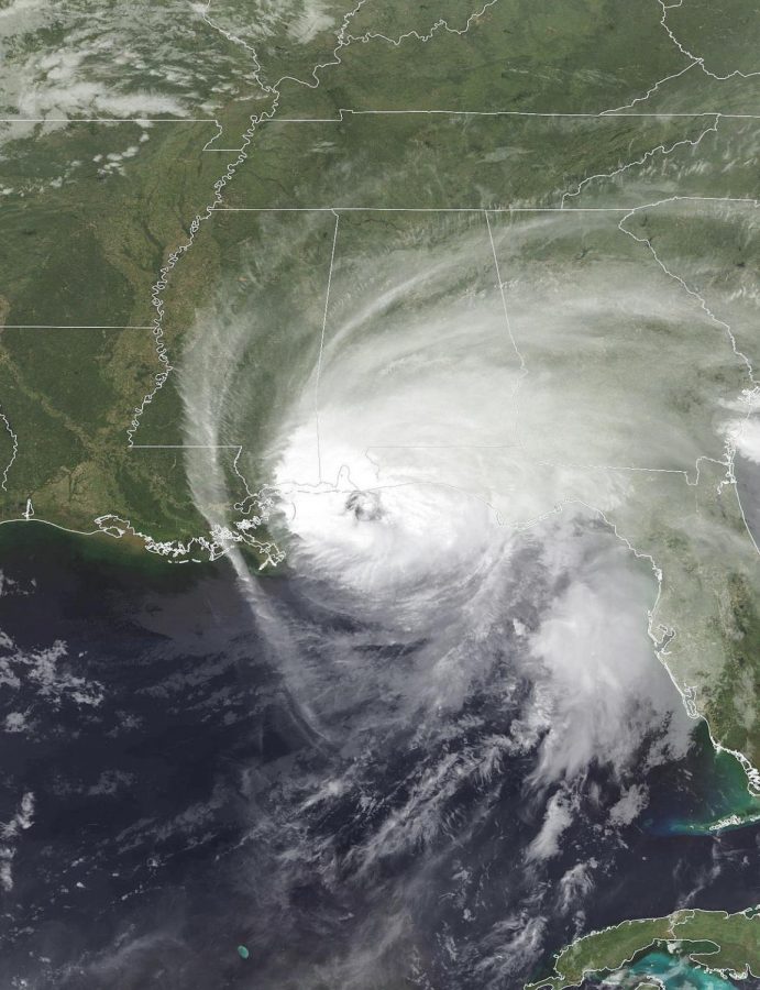 Hurricane Sally as it makes landfall on the United States Gulf Coast